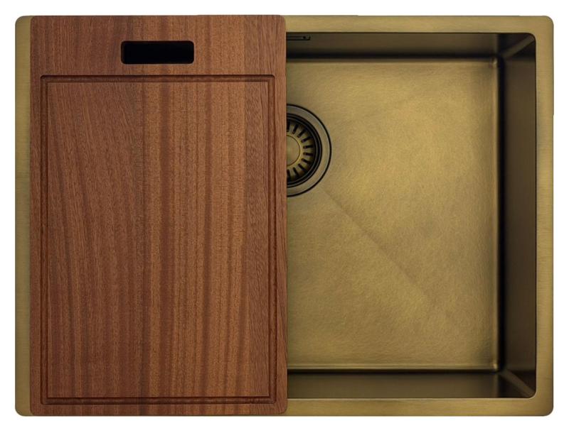Pure.Sink Luxion PVD Antik bronsdiskho 55x40 cm underbyggd, infälld och påbyggd  med bottenhylla PLX5540-64