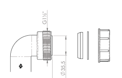 Pure.Sink UK sifonböjkit med mutter och packningar 40 mm WSTSUK-32