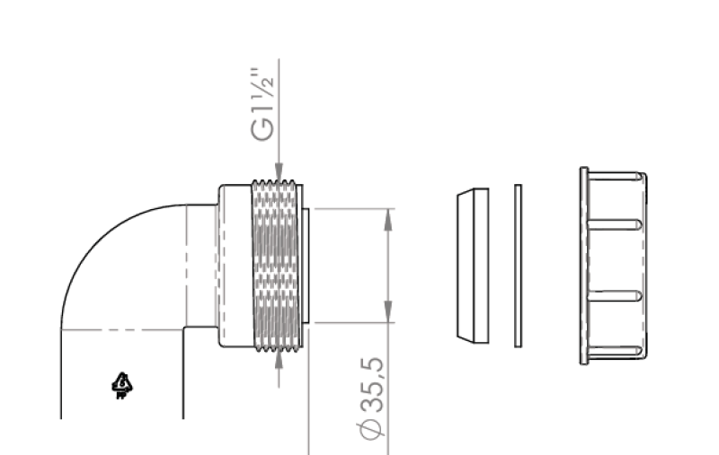 Pure.Sink UK sifonböjkit med mutter och packningar 40 mm WSTSUK-32