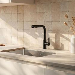 Graniteland Celeste Köksblandare svart med utdragbar pip och dubbel funktion handdusch 1208972454