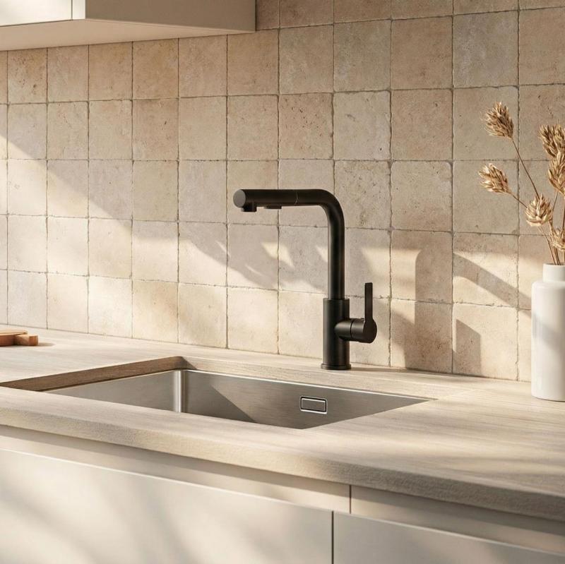 Graniteland Celeste Köksblandare svart med utdragbar pip och dubbel funktion handdusch 1208972454