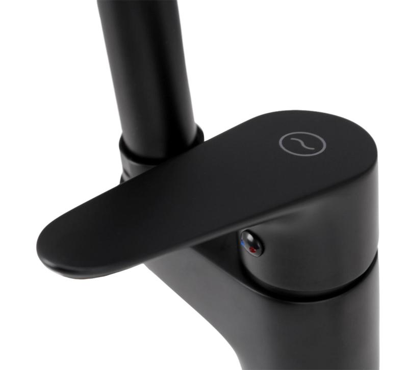 Aquanello Casa Köksblandare Svart med överliggande handtag BL-1202-CS