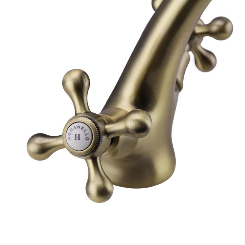 Aquanello Heritage Ascot Klassisk nostalgisk tvättställsblandare i brons BN-4101-HA