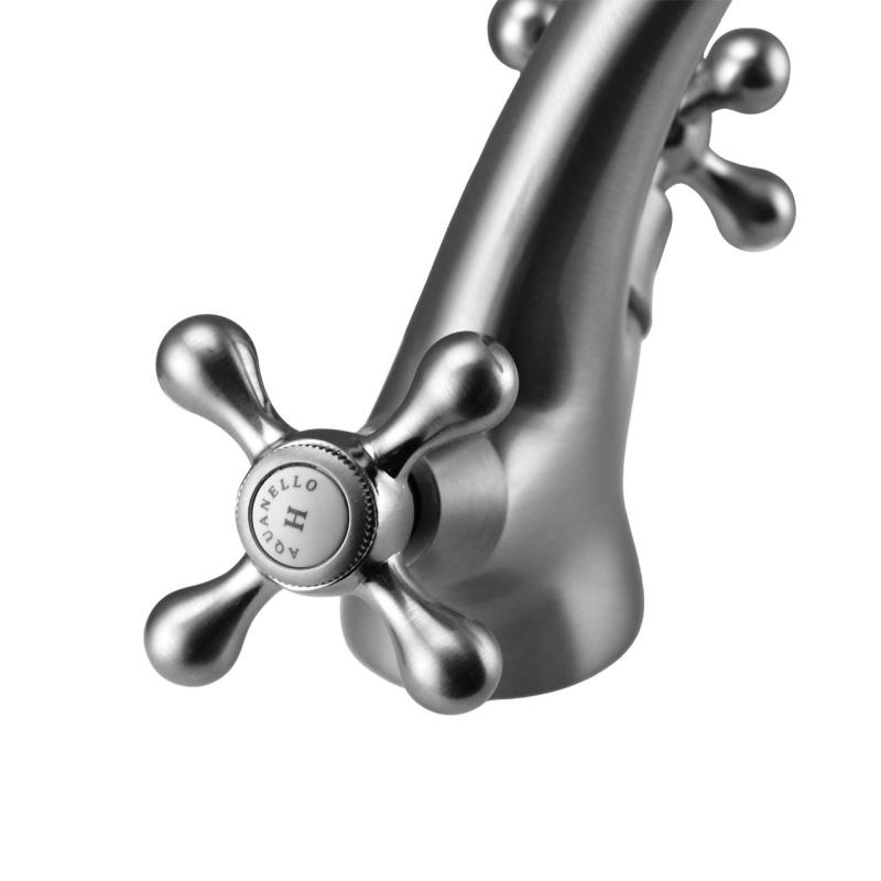 Aquanello Heritage Ascot Klassisk nostalgisk tvättställsblandare i rostfritt stål NB-4101-HA