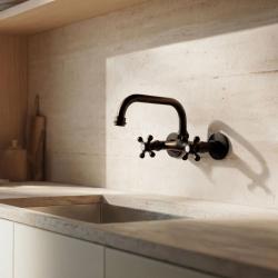 Aquanello Heritage Ascot Klassisk kökskran med övre utlopp, svart BL-4110-HA