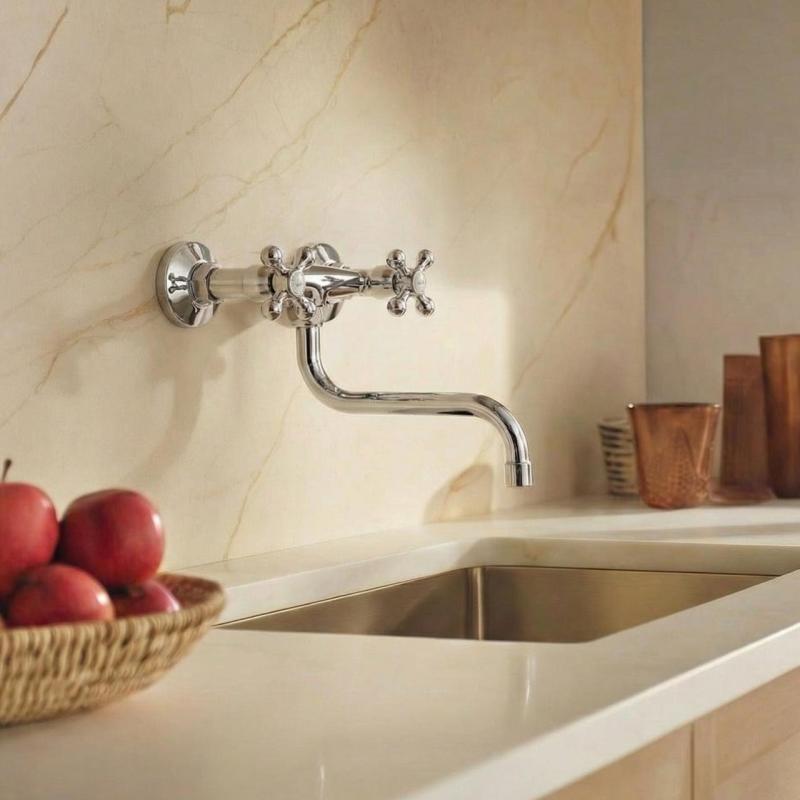 Aquanello Heritage Ascot Klassisk köksväggkran i krom CR-4111-HA