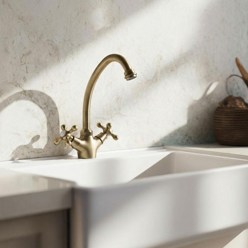 Aquanello Heritage Ascot Klassisk kök Nostalgisk kökskran Brons BN-4004-HA