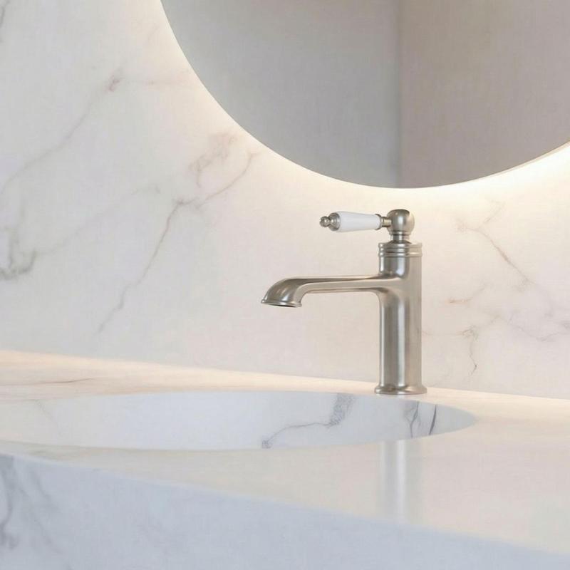 Aquanello Heritage Manor Klassisk nostalgisk tvättställsblandare i rostfritt stål NB-1001-HM