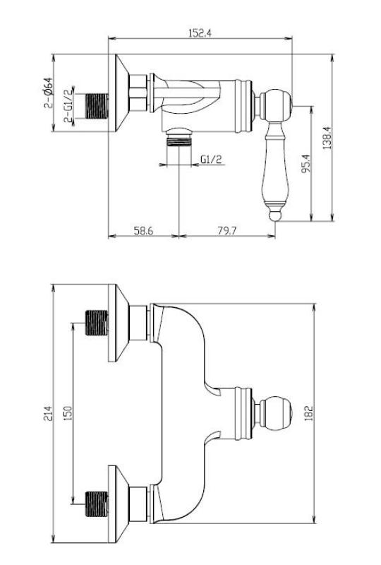 Aquanello Heritage Manor Klassisk duschblandare Brons BN-2001-HM