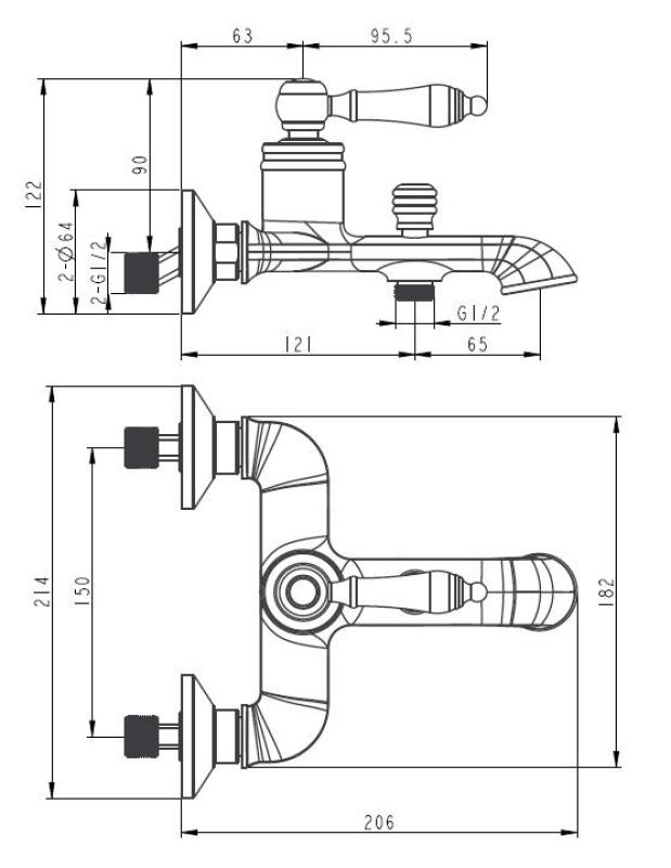 Aquanello Heritage Manor Klassisk badkran i krom CR-3001-HM