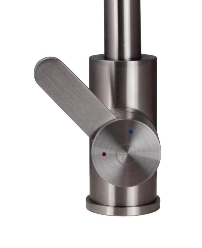 Aquanello Forma Massiv rostfri enkelgreppsblandare för kök med rund utlopp SS-1002-FM