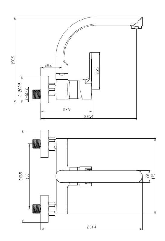 Aquanello Casa Kökskran med övre utlopp, krom CR-1003-CS