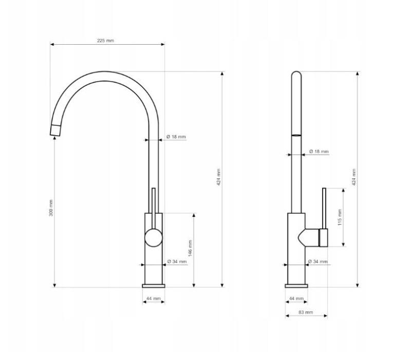 Graniteland Vira Slim Köksblandare i vitt med vridbar pip 1208972621