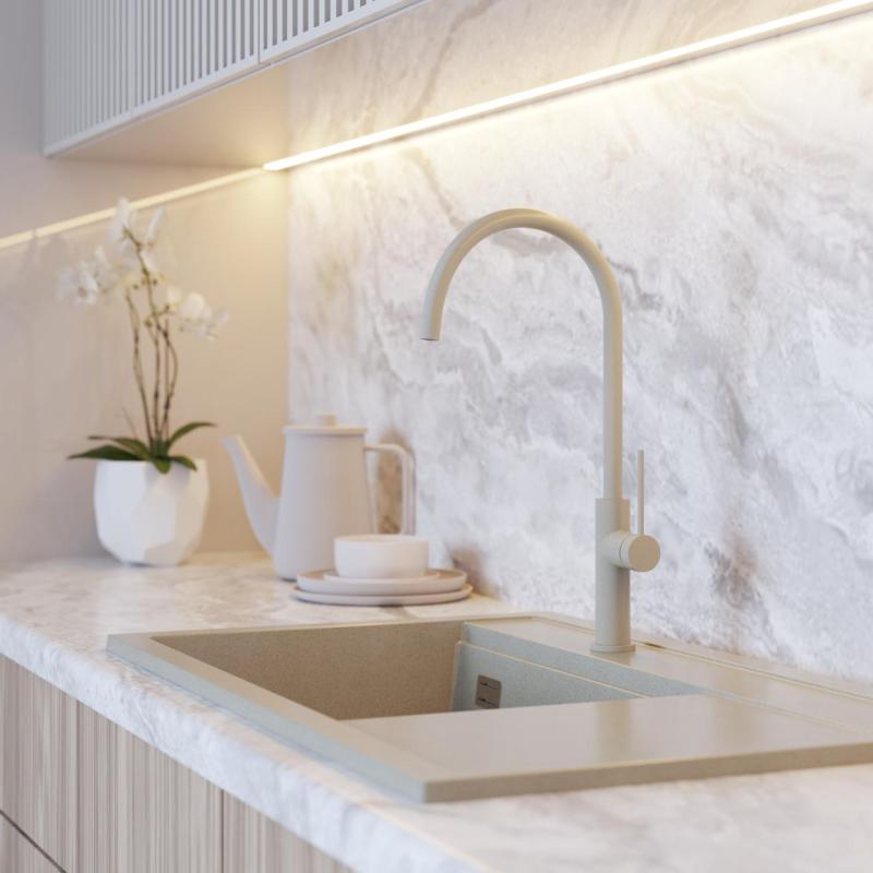 Graniteland Vira Slim Köksblandare i beige med vridbar pip 1208972622