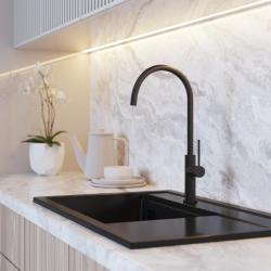 Graniteland Vira Slim Köksblandare i svart med vridbar pip 1208972626