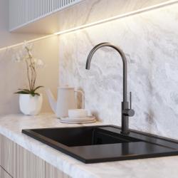 Graniteland Vira Slim Köksblandare i gun metal med vridbar pip 1208972627