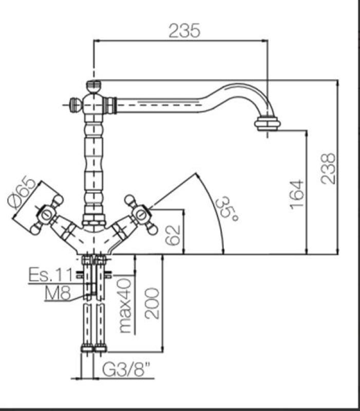 PB Nostalgisk kökskran V1910 Krom