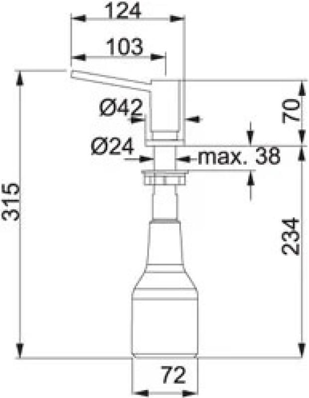 Franke Inbyggd Tvålpump Firenze rostfritt stål 119.0081.210