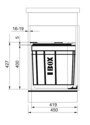 Franke Sorter Solo 45 svängbart avfallssystem på dörr 40 liter med kolfilter 1210307565